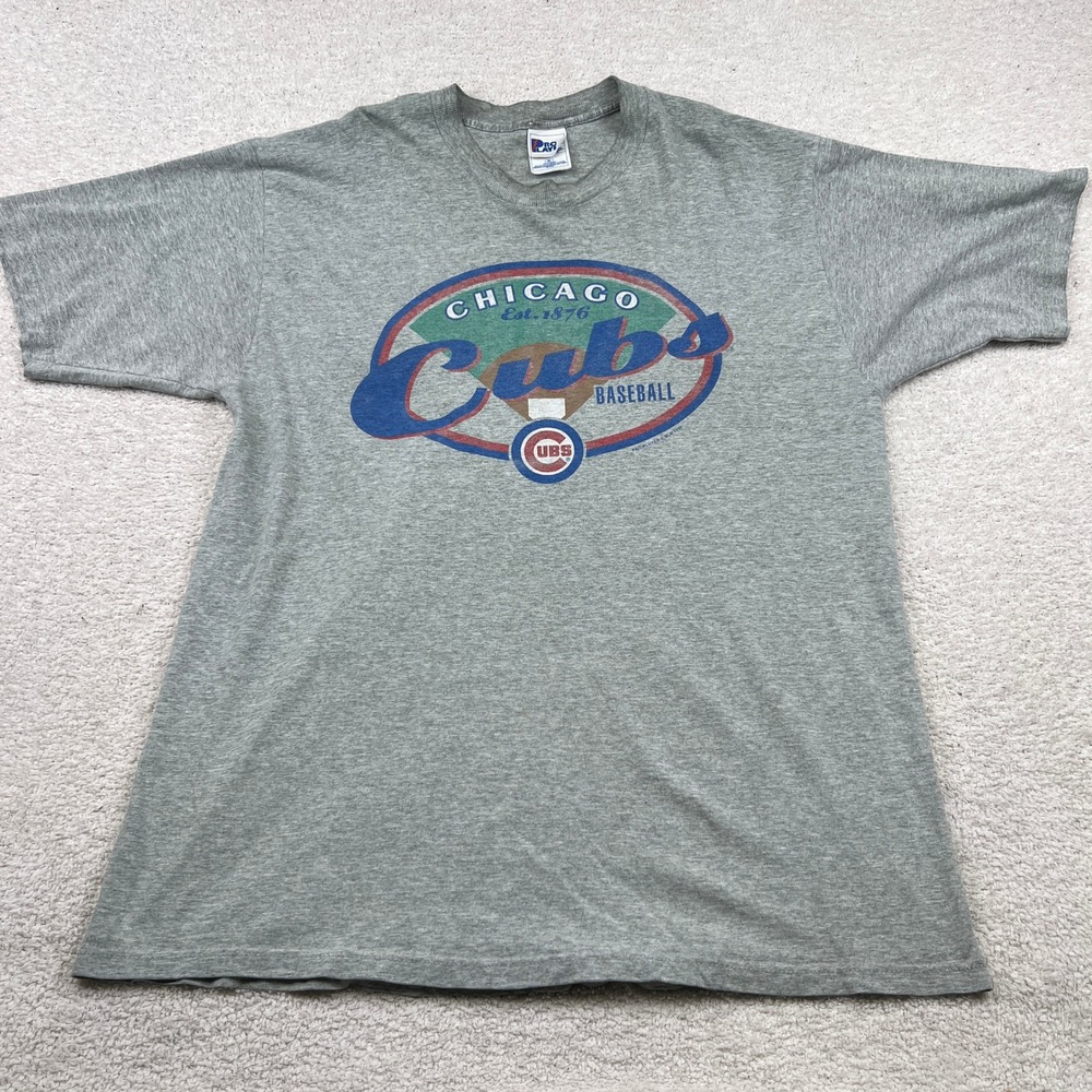 Vintage 1998 Chicago Cubs MLB T-Shirt‎ Pro Player Heather Gray Mens XL